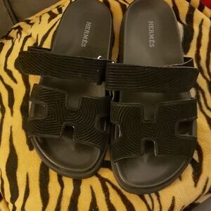 Hermes Black Sandals